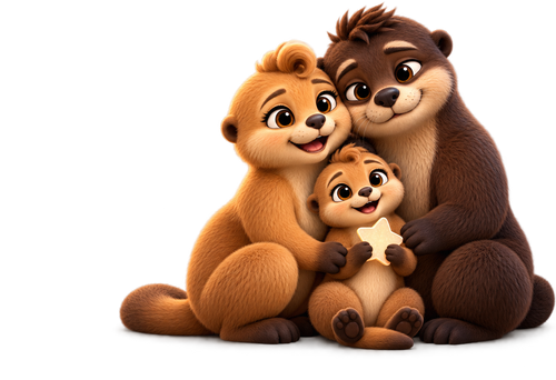 The Lutrini family, Bruno, Mila and Bibi